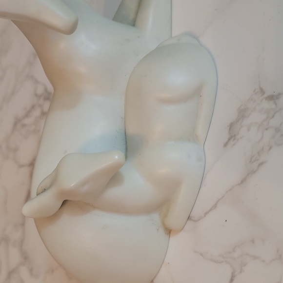 VINTAGE 1984 GALLERY ORIGINALS MAMA DEER & FAWN ART DECO STYLE POTTERY FIGURINE - Picture 2 of 5